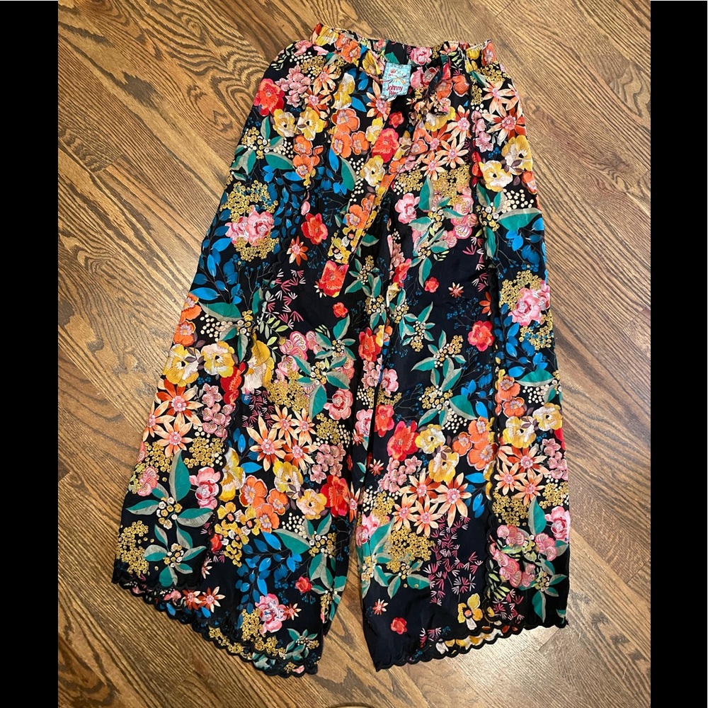 Johnny Was Floral Wrap Beach Cover Up Pants XS